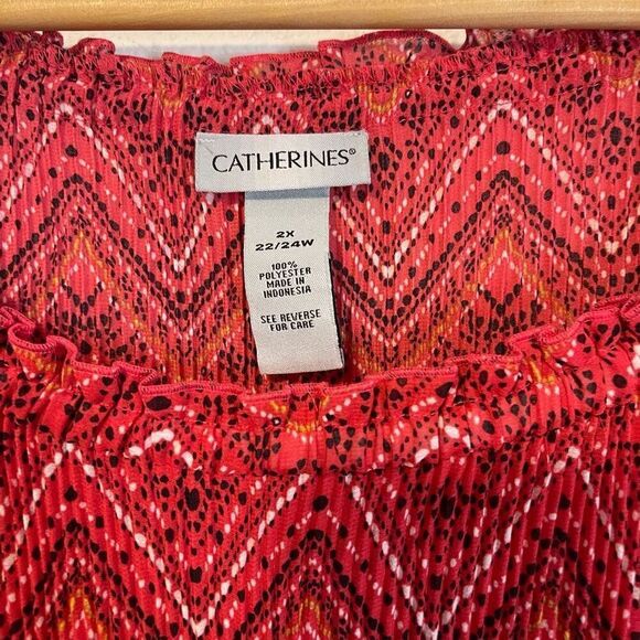 Catherine’s Chevron Printed Blouse Size 2X - Picture 3 of 8